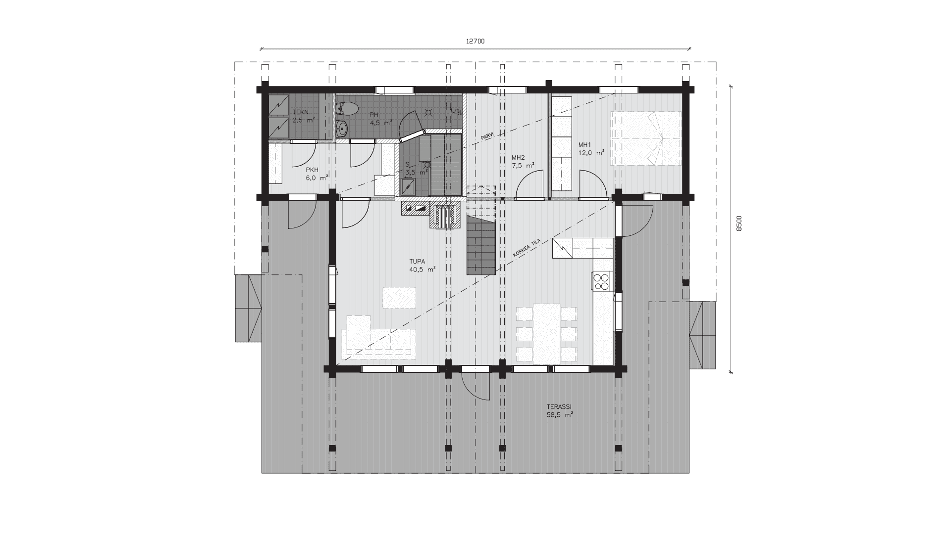 Дом из бруса 13×9 м Дом из бруса 13×9 м